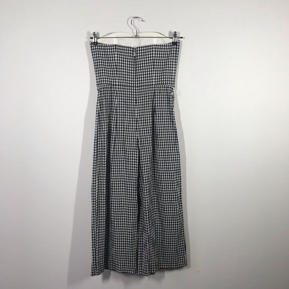 Club Monaco gingham sleeveless jumpsuit wide leg‎ cropped - Picture 3 of 5
